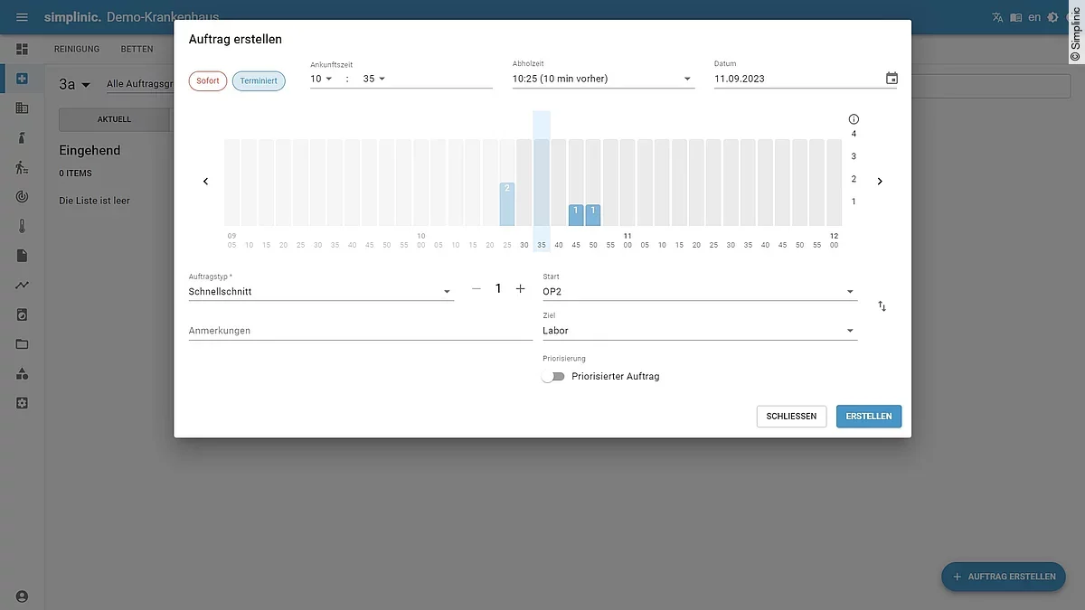 Logistik Kapazitätsplan Simplinic