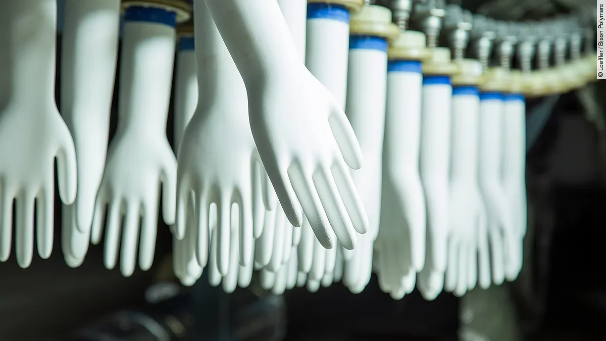 Handschuh-Produktionsstrecke