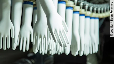 Handschuh-Produktionsstrecke